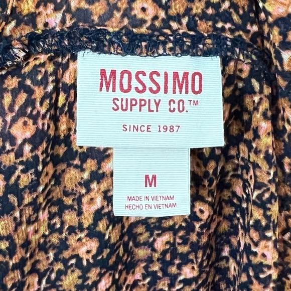 Mossimo Black Orange Micro Floral Flowy Boho Top- Size M - Picture 10 of 11